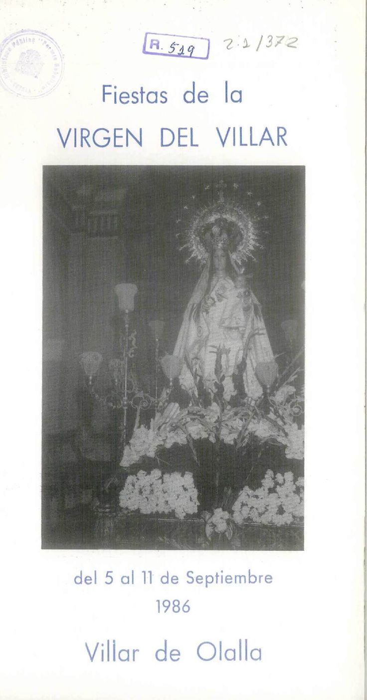 Fiestas patronales en honor a Nuestra Señora del Villar 1986 Villar de Olalla